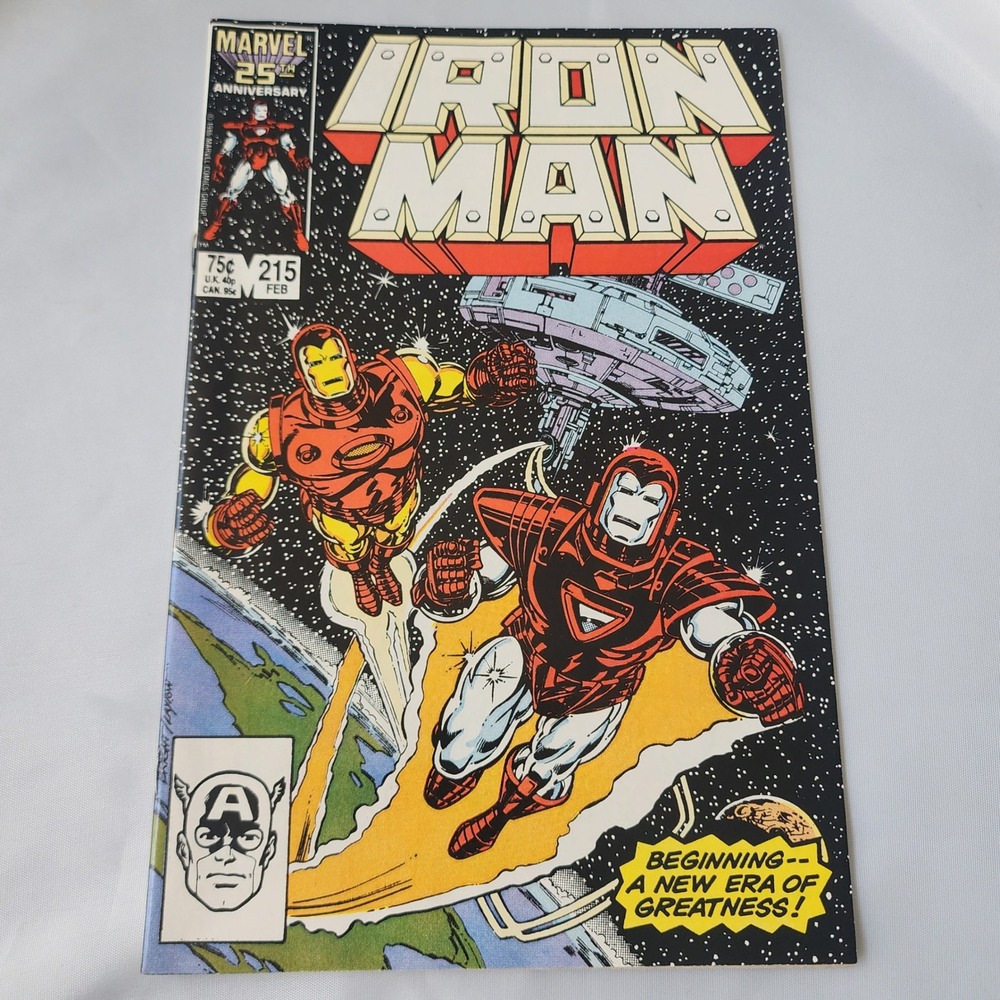 Iron Man #215 Marvel Comic Book February 1987 25th Anniversary B&B FN Classic